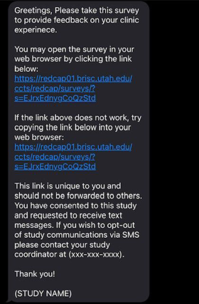 SMS Survey Invitation Example